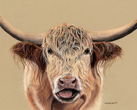 Print of Original Pastel Artwork 'Here's Looking at Coo'